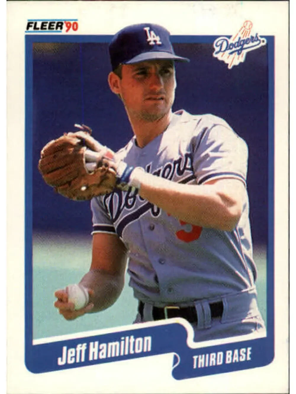 1990 Jeff Hamilton Fleer Baseball Card #396